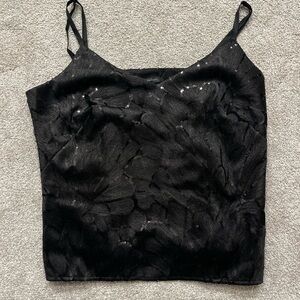 White House Black Market Black Sequin Women's Top